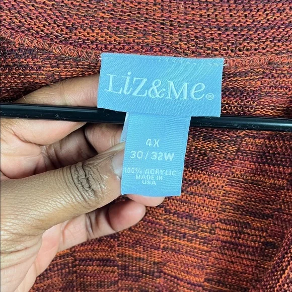 Liz & Me Women's Rust Sweater Cardigan Rust Brown Sz 4X 30/32W Fall Casual Wear - Picture 3 of 9